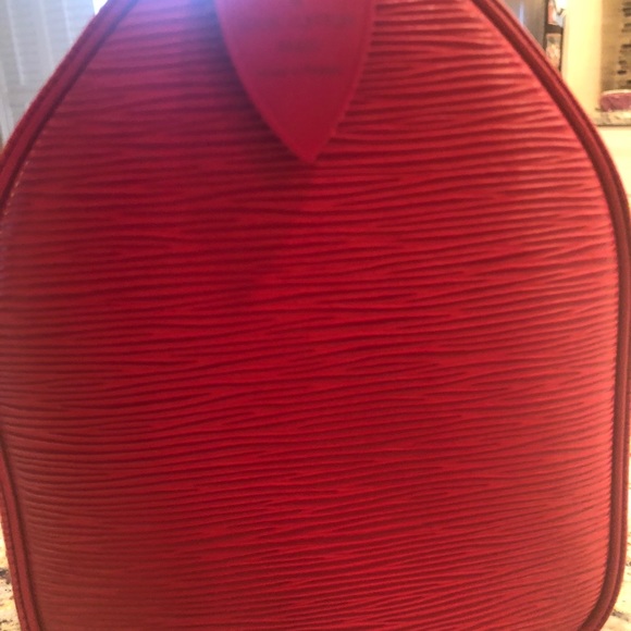 Red Louis Vuitton Speedy 25 Epi Handbag Purse Tote - Picture 7 of 8
